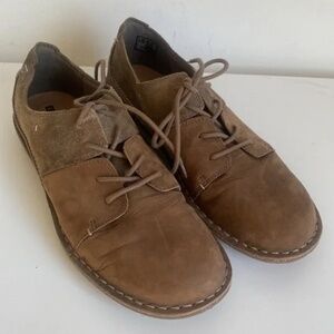 Clarks Leather Lace Up Oxford Shoes Brown Suede Tamitha Daisy Size 10M